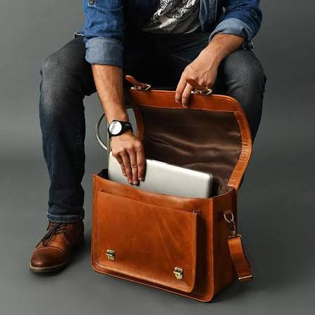 Genuine Hazaribagh cowhide leather laptop beg