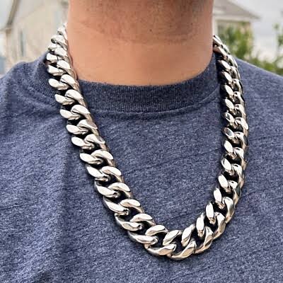 men 316l stainless steel cuban link chain