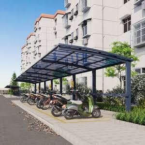 Long term motorbike & scooty parking space with locked protective shed