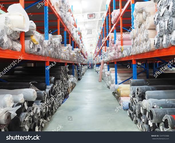 Commercial textile fabric cotton yard & garment raw material storage godown