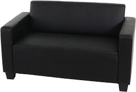 Lyon Modular 2-Seater Sofa Faux Leather Black, Home & Office 2 Seater Sofa Set, Visitor Sofa, waiting room sofa set, Double Seat Home & Office Sofa, Armrest Chair Lounge Soft Sofa