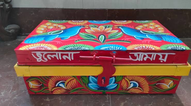 Rickshaw Painted Vintage Tin Trunk